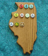 Illinois Pin Plaque - State shaped trophy mount
